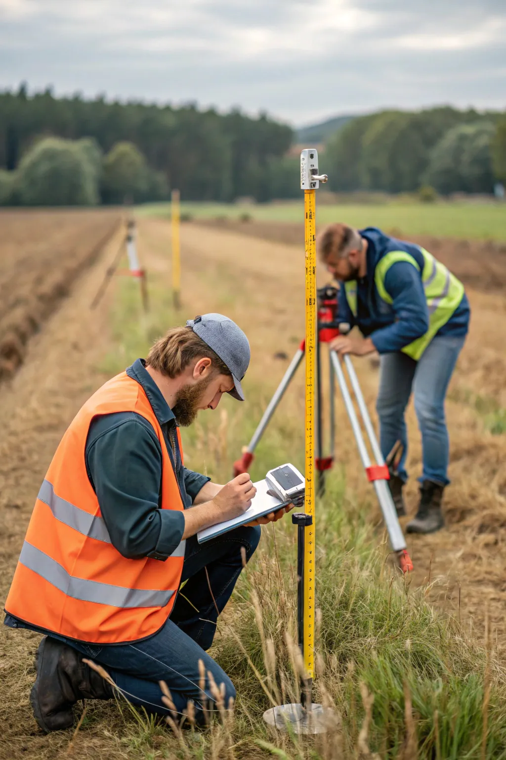 Полевые геодезические измерения на участке — тахеометрическая съёмка и разбивка границ земельного участка в Эстонии